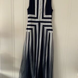 OASAP Black and White Striped Maxi Dress